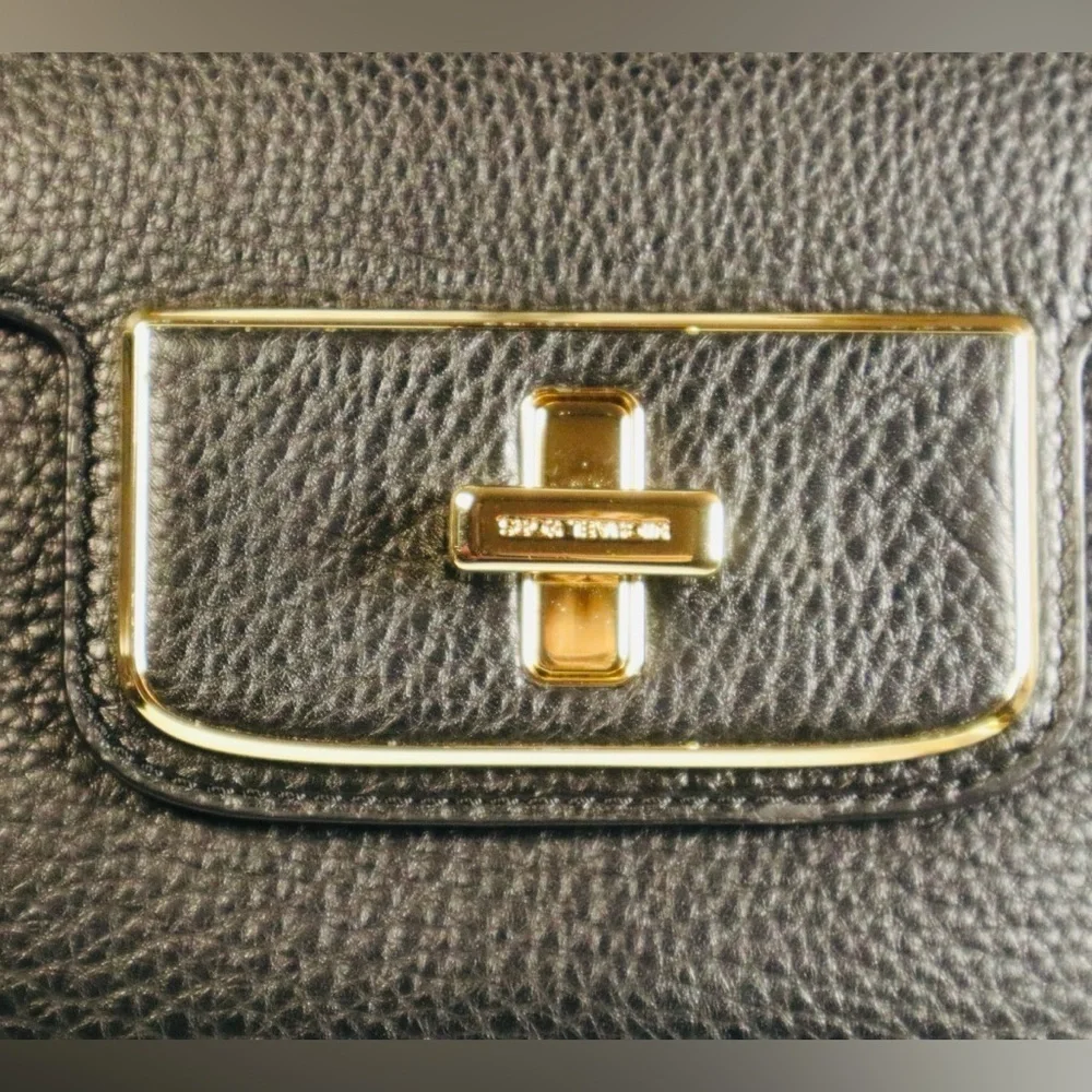 MIchael Kors Emery Satchel Leather Cross Body Bag w/Silk Scarf & Dust Bag NWT